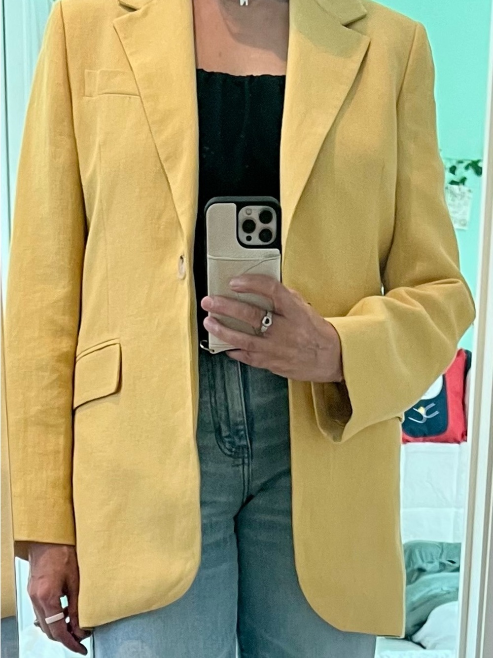 Zara Mustard Yellow Single-Button Trench Blazer